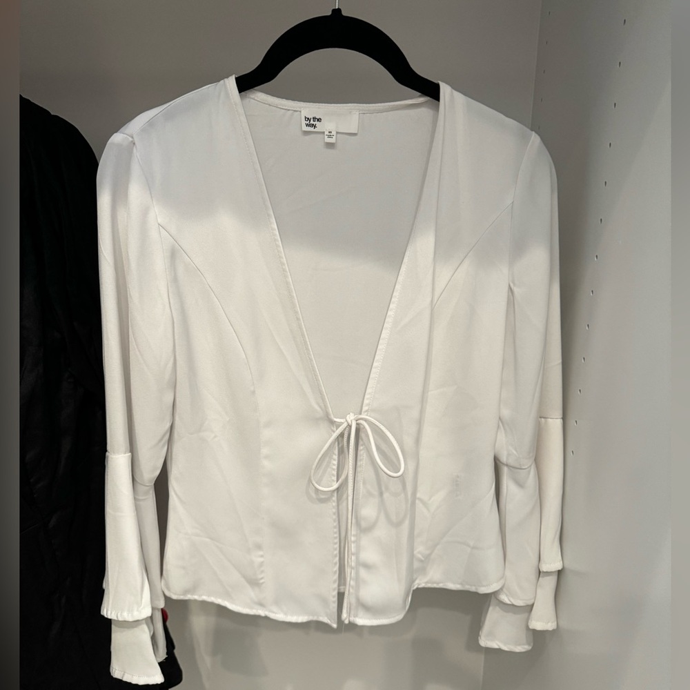 White Tie Front Blouse, Revolve, XS